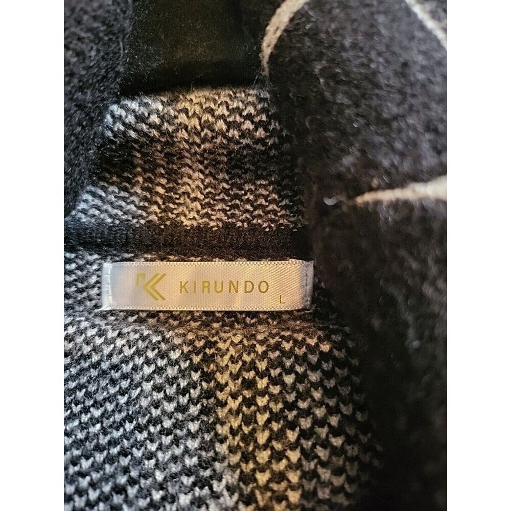 Kirundo Grid Pattern Black Turtleneck Drop Should… - image 7